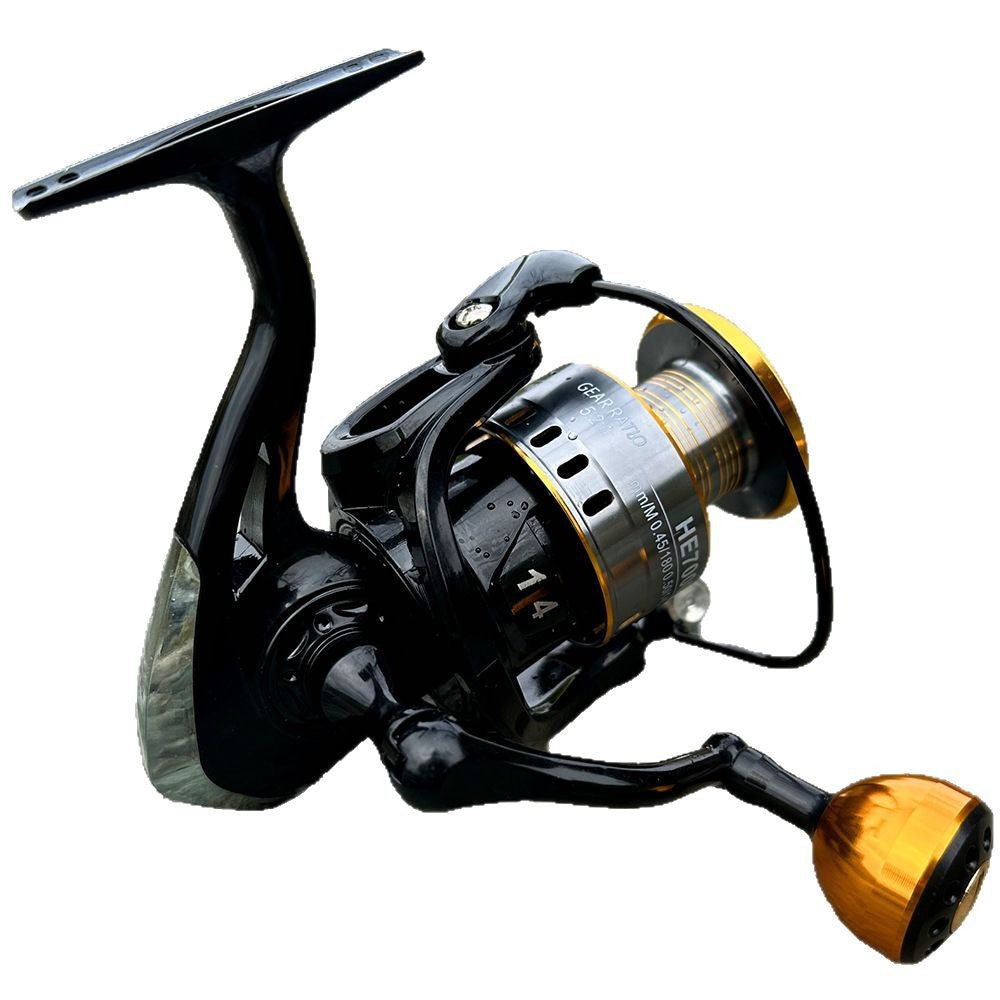 All-Metal Beveled Line Cup Spinning Fishing Reel – Smooth Fishing Reel for Sea & Rod Use