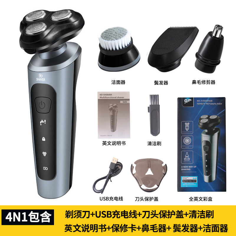9D Electric Shaver Men Waterproof Rechargeable Beard Trimmer