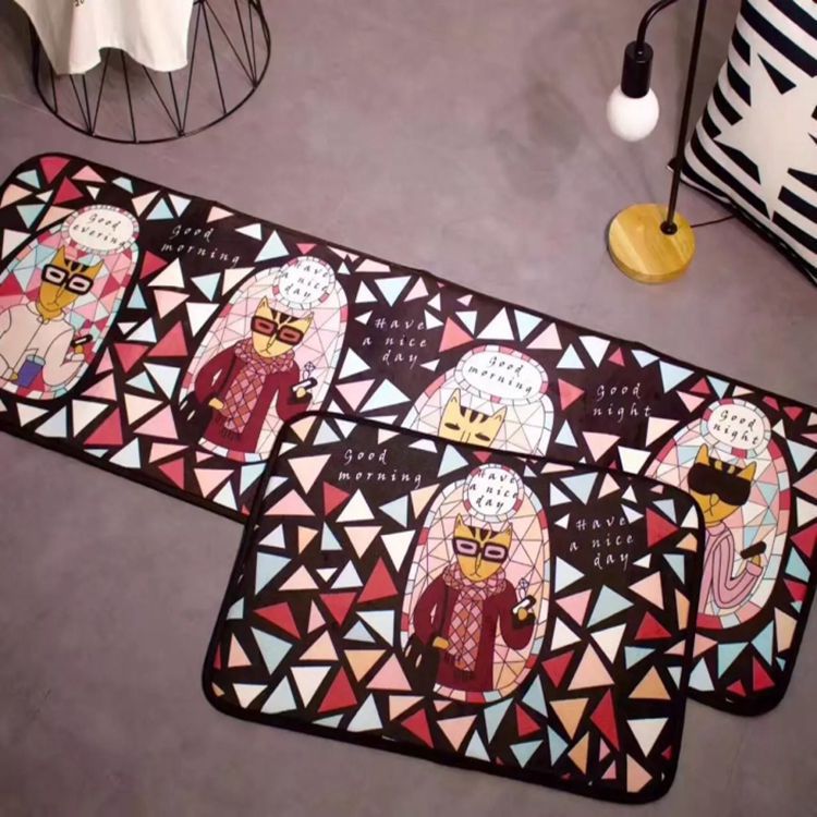 Cartoon Door Mat Absorbent Anti Slip Bathroom Kitchen Floor Mat