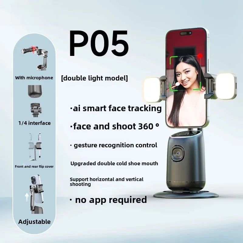 AI Phone Gimbal 360 Auto Tracking Stand for Live Streaming