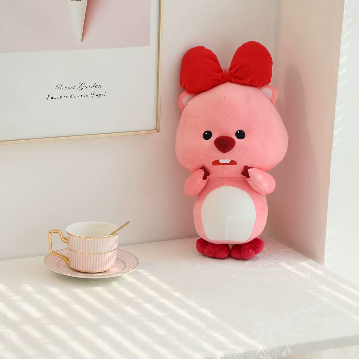 Cute Christmas Beaver Plush Toy Kids Gift U Pillow Doll