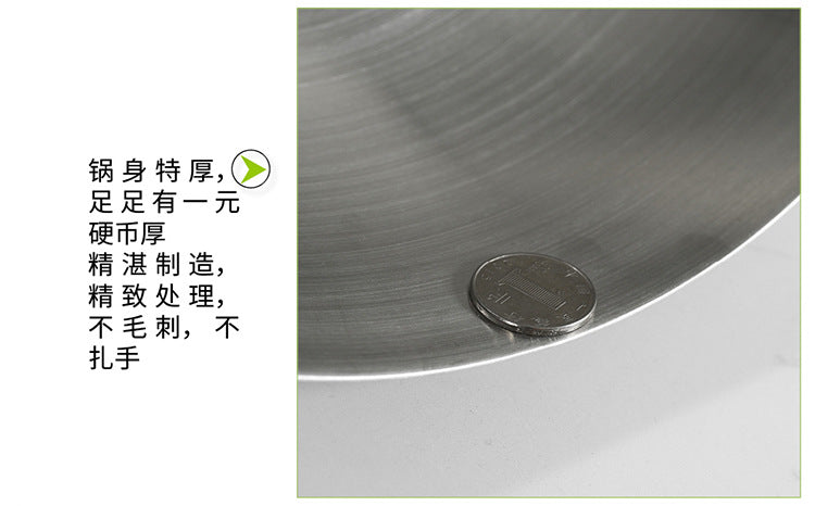Professional Stainless Steel Wok Stir Fry Pan - Multi-Purpose Commercial Kitchen Cookware