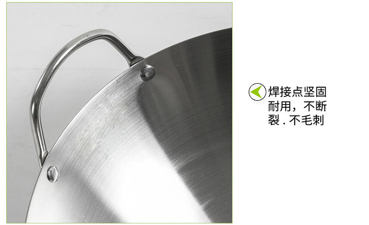 Professional Stainless Steel Wok Stir Fry Pan - Multi-Purpose Commercial Kitchen Cookware