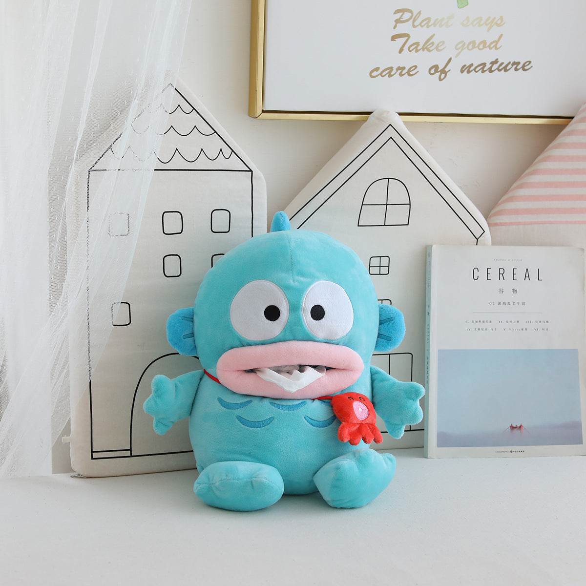 Blue Water Monster Plush Toy Backpack for Kids Outdoor Play