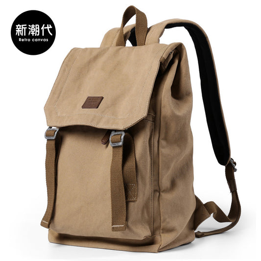 Canvas Backpack Men Korean Style College Student Travel Bag