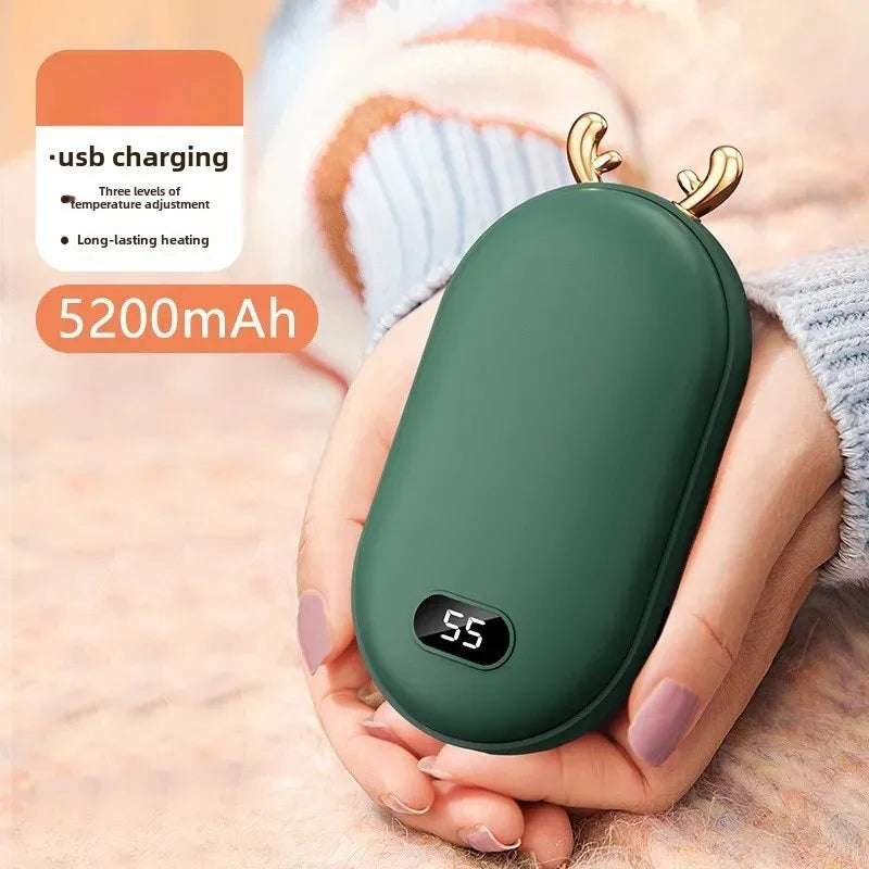 Digital Display 2-in-1 Rechargeable Hand Warmer & Power Bank – 10000mAh Portable Hand Heater