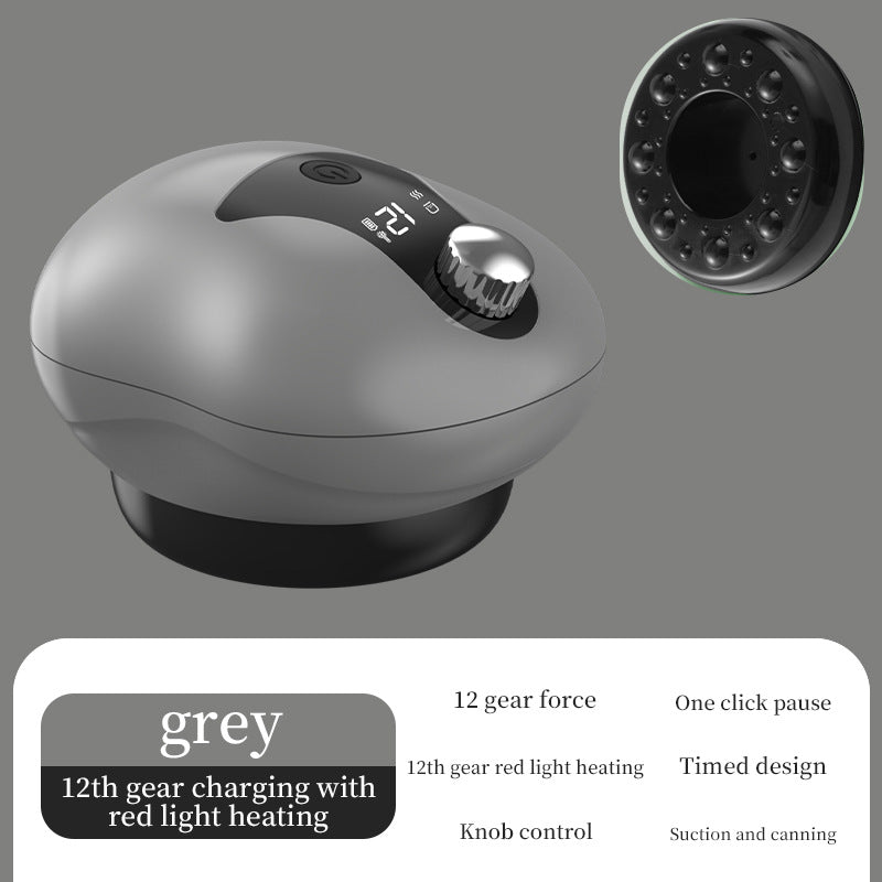 Electric Cupping Gua Sha Massager: Red Light Therapy, 12-Speed Suction, Rechargeable