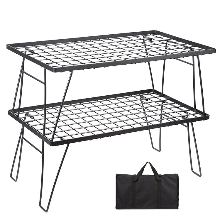 Portable Folding Camping Table Multi Layer Outdoor BBQ Table