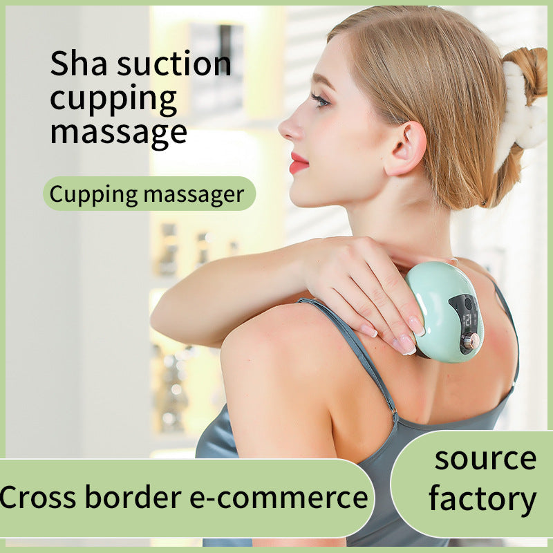 Electric Cupping Gua Sha Massager: Red Light Therapy, 12-Speed Suction, Rechargeable