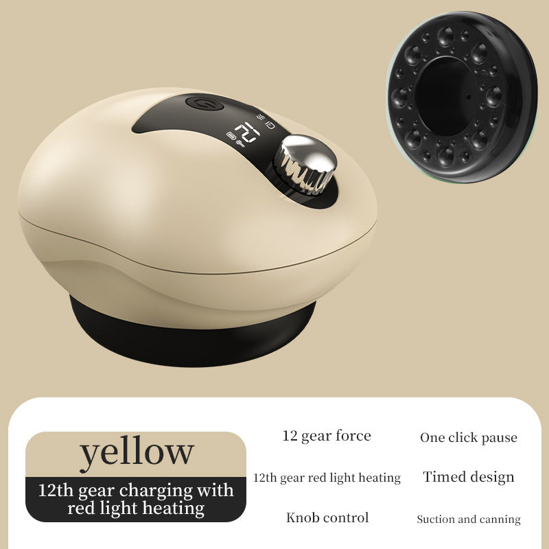 Electric Cupping Gua Sha Massager: Red Light Therapy, 12-Speed Suction, Rechargeable