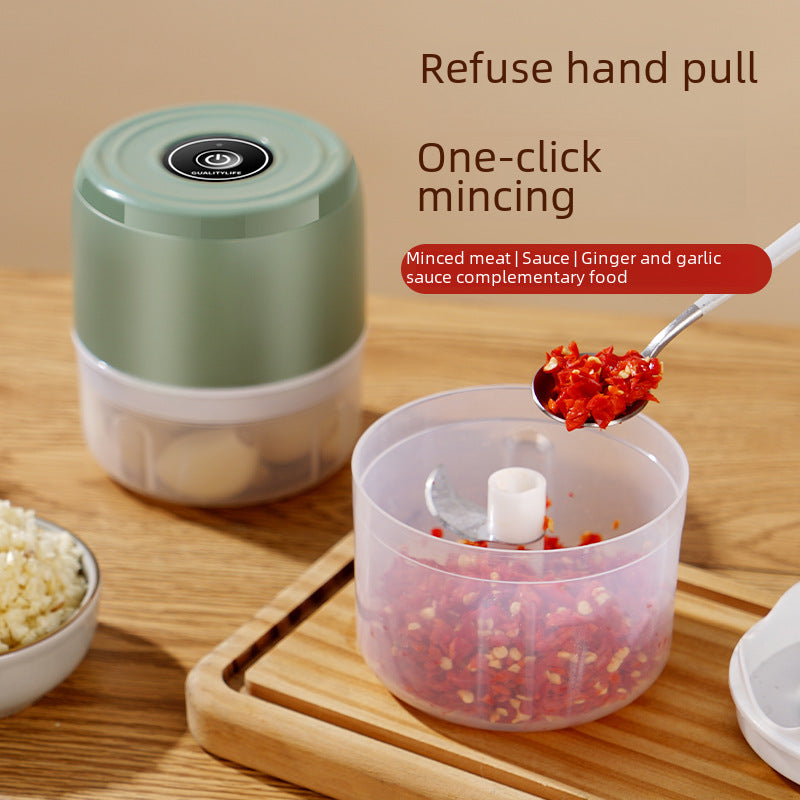 Compact Wireless Electric Garlic Chopper Mini Food Processor USB Rechargeable