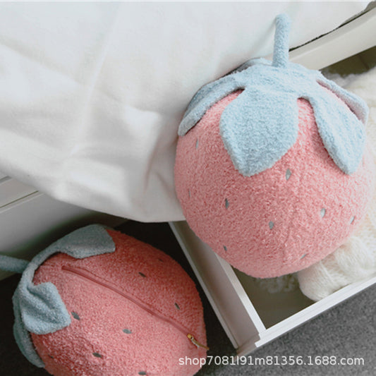 Strawberry Plush Pillow Blanket Cushion Office Nap Quilt