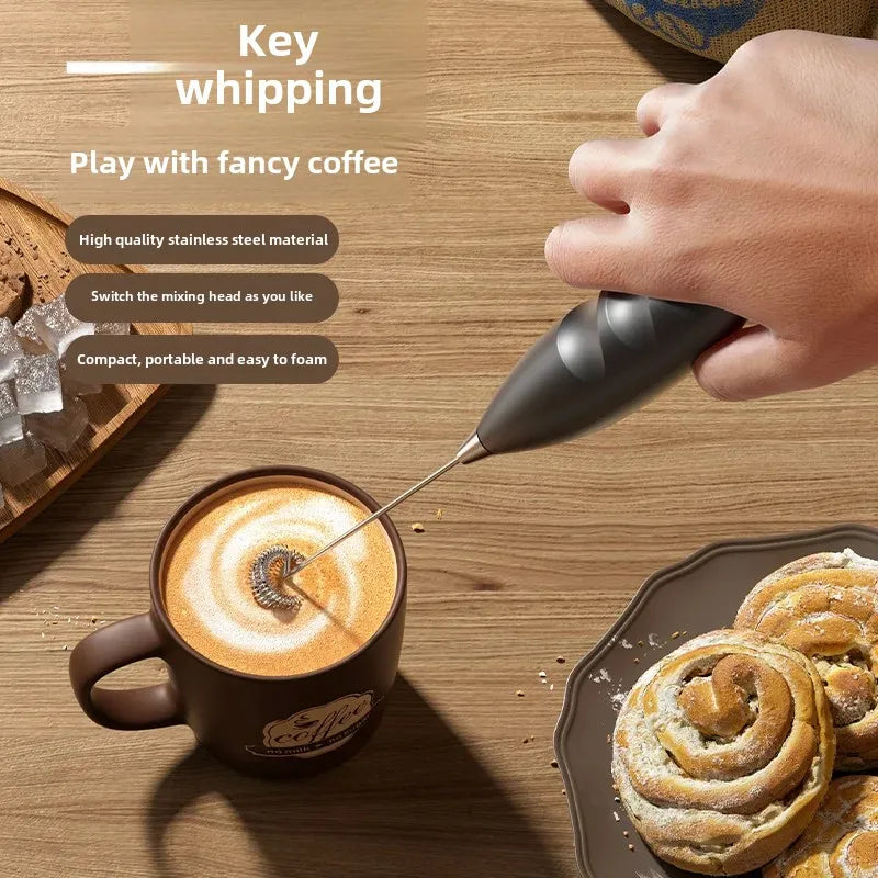 Electric Milk Frother Automatic Whisk Coffee Foam Maker Mini
