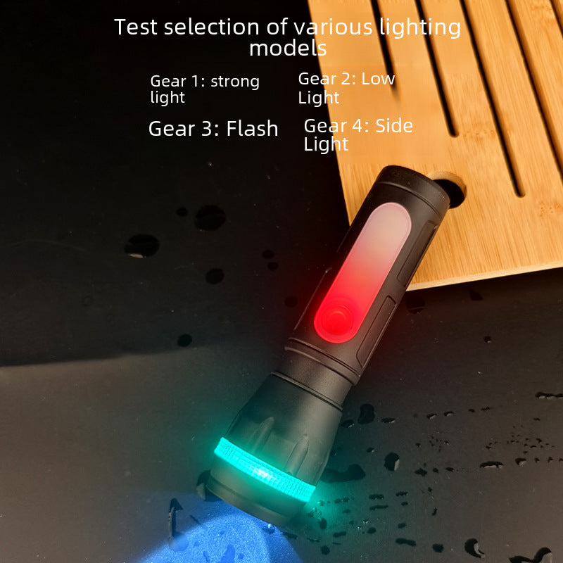 USB Rechargeable LED Flashlight Multi Function Camping Light