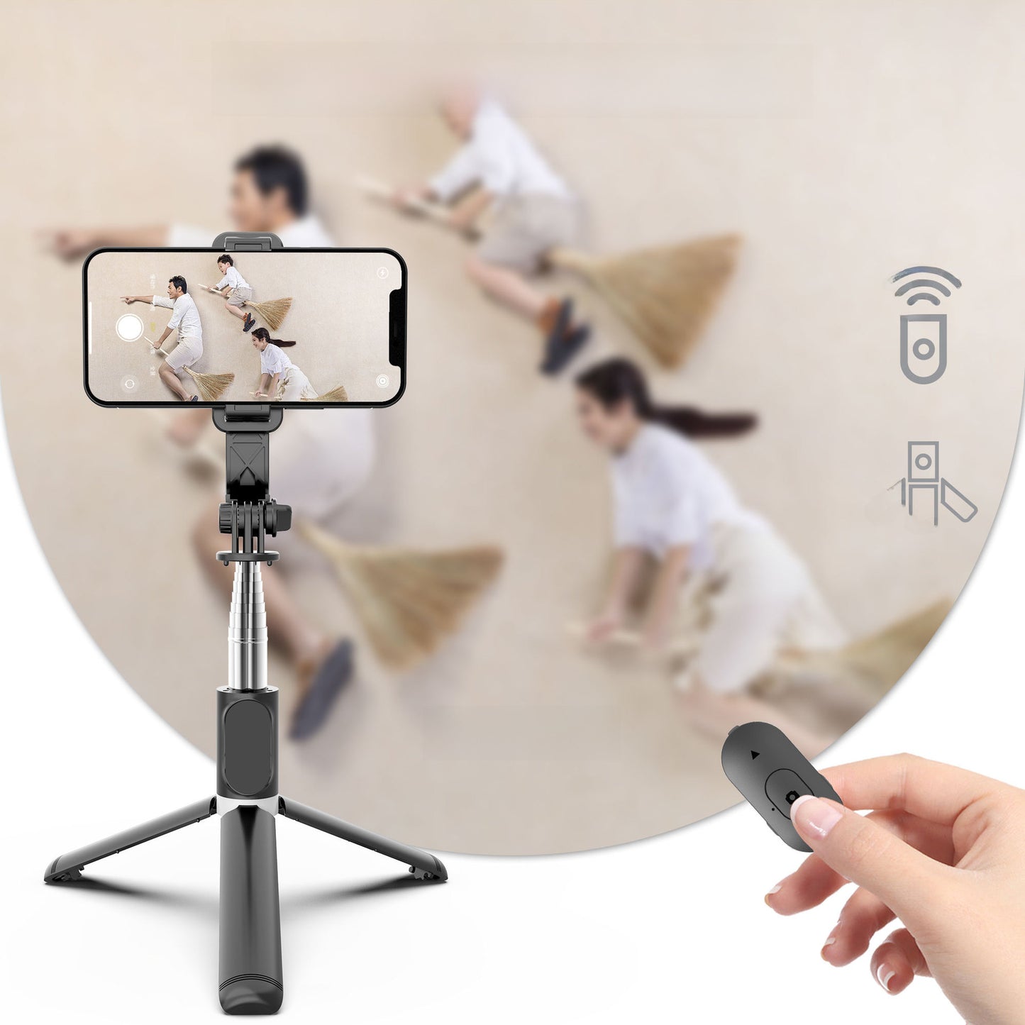 Bluetooth Selfie Stick Q02 Tripod Live Broadcast Stand 1M