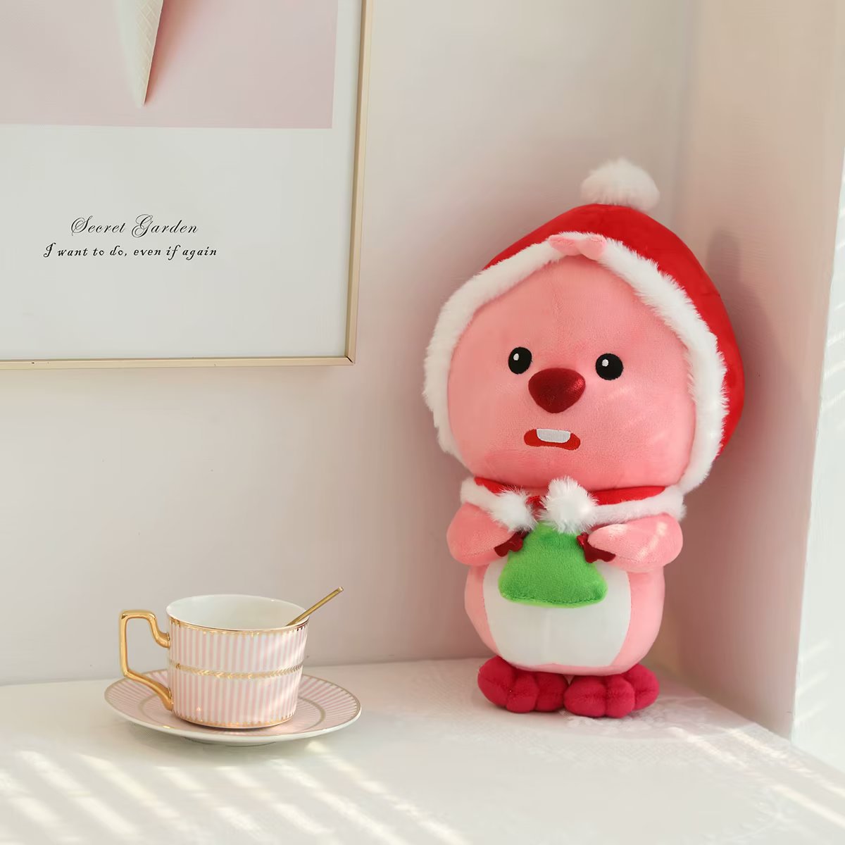 Cute Christmas Beaver Plush Toy Kids Gift U Pillow Doll