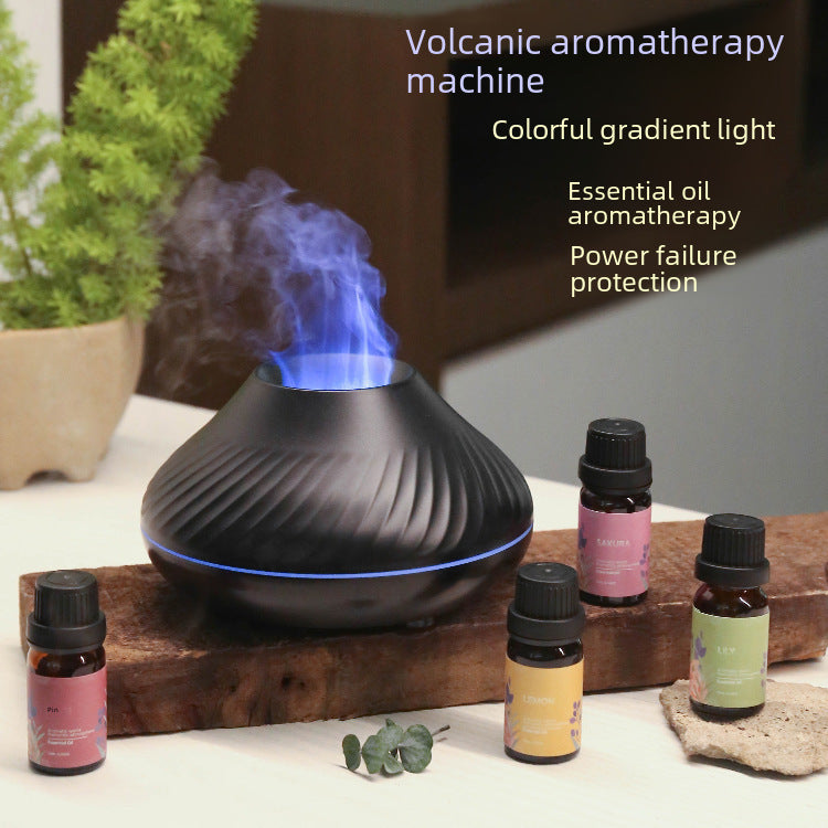 Flame Humidifier - Aromatherapy Diffuser with LED Atmosphere Lamp