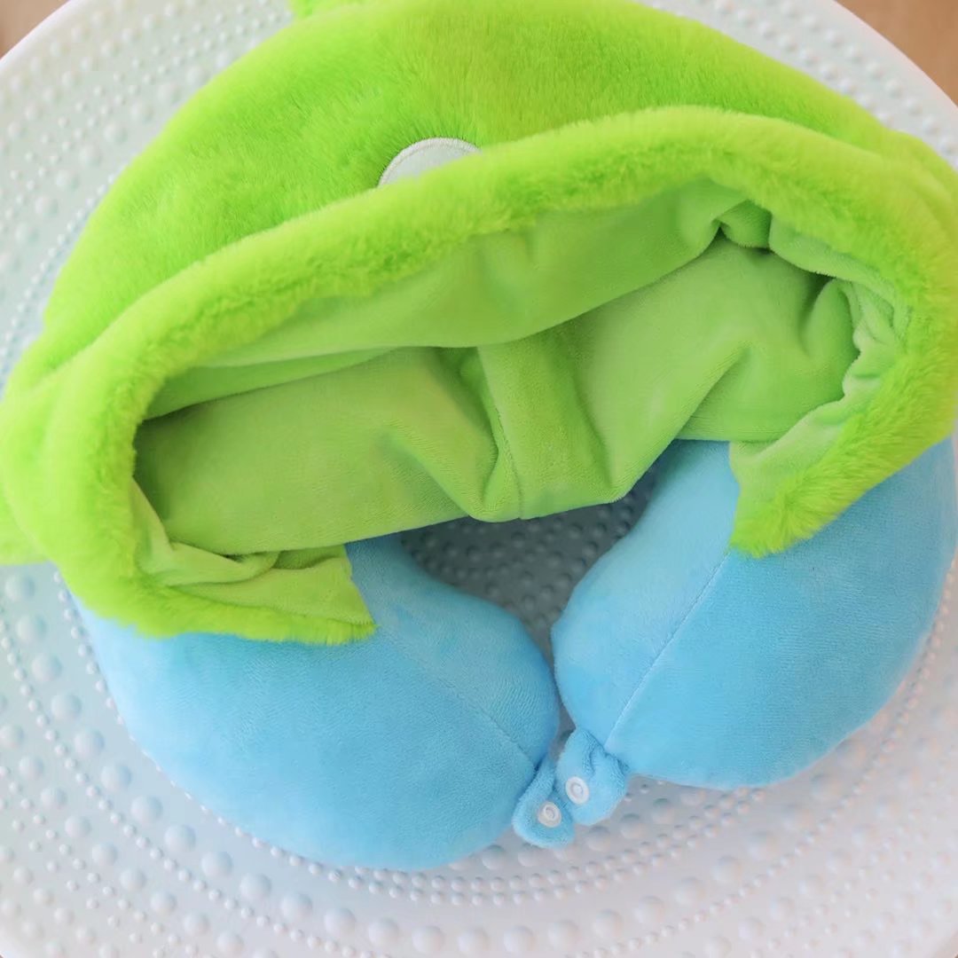 Cartoon Stitch Hooded U Shaped Neck Pillow Travel Plush Toy