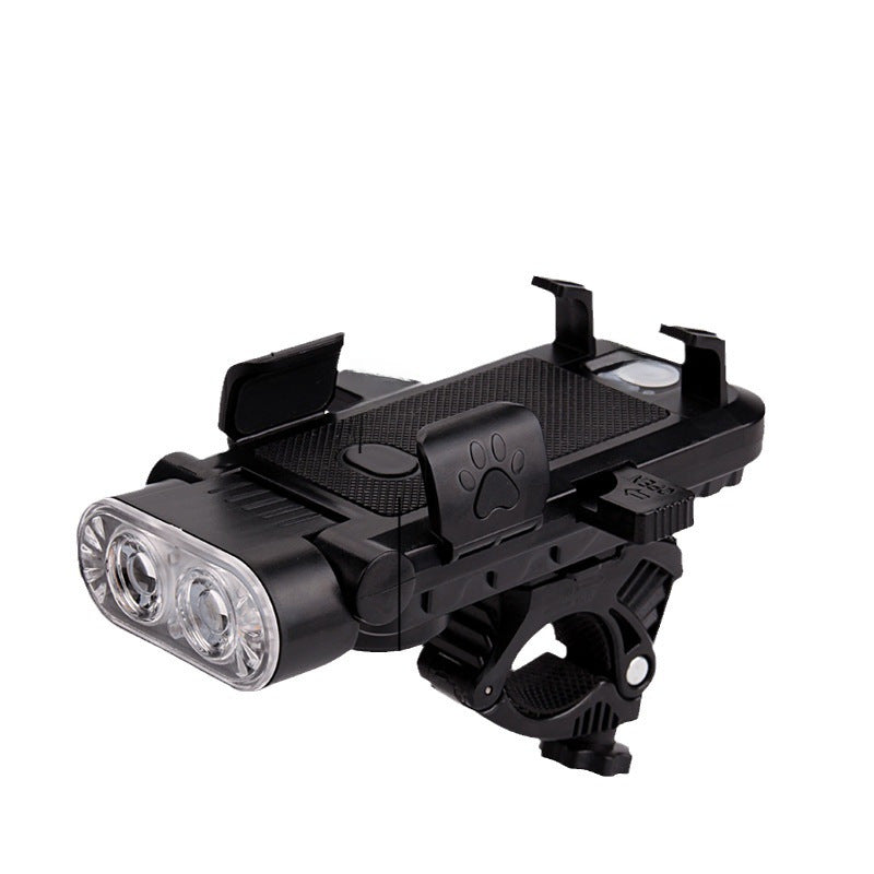 Bike Phone Holder with Light - USB Power Bank & Horn 4-in-1