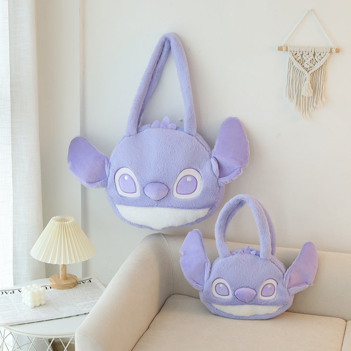 Stitch Plush Crossbody Bag - Cute Cartoon Shoulder Handbag
