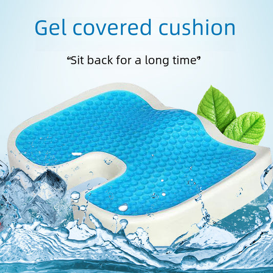Gel Memory Foam Seat Cushion - Hemorrhoid Relief Hip Pillow