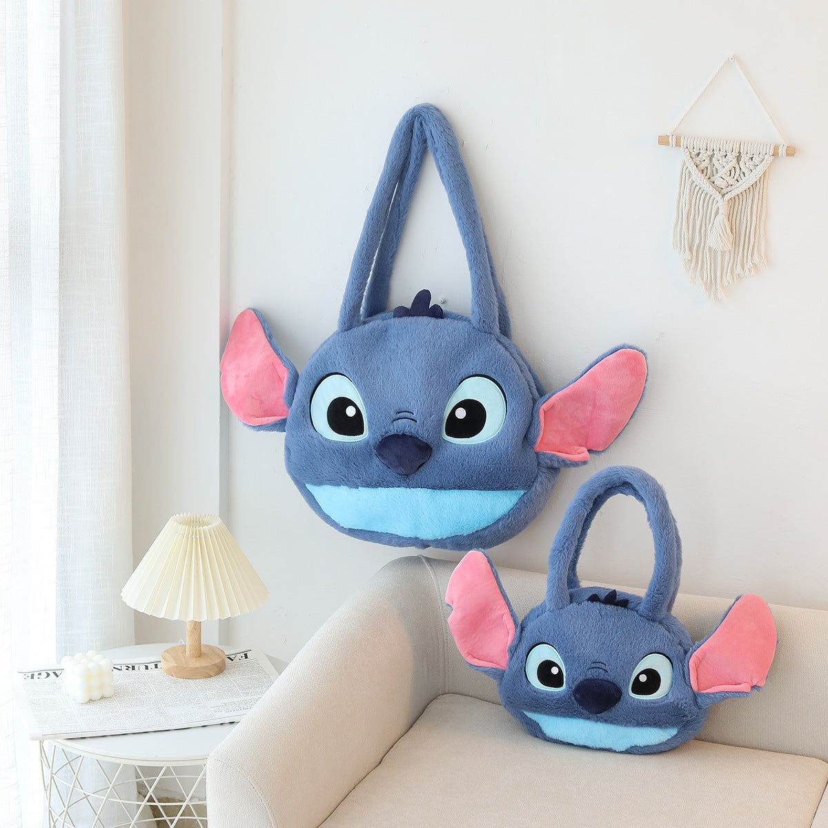 Stitch Plush Crossbody Bag - Cute Cartoon Shoulder Handbag