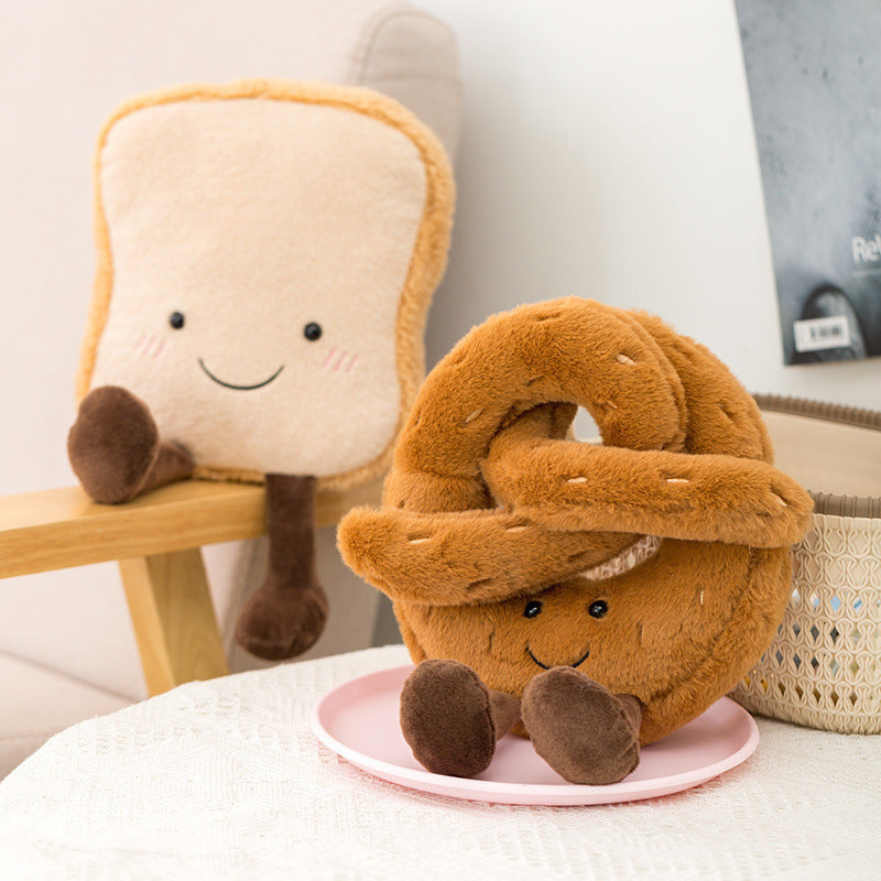 Bread Toast Plush Pillow Cute Cushion Sofa Toy Kids Comfort
