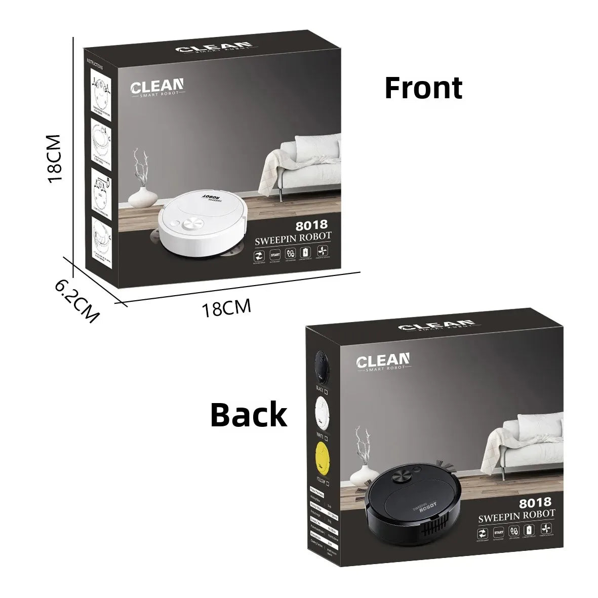 Rechargeable Robot Vacuum - 3-in-1 Mini Smart Sweeper