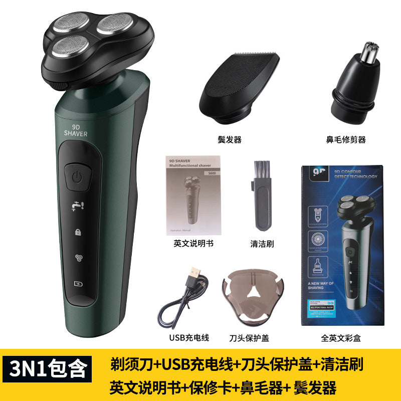 9D Electric Shaver Men Waterproof Rechargeable Beard Trimmer