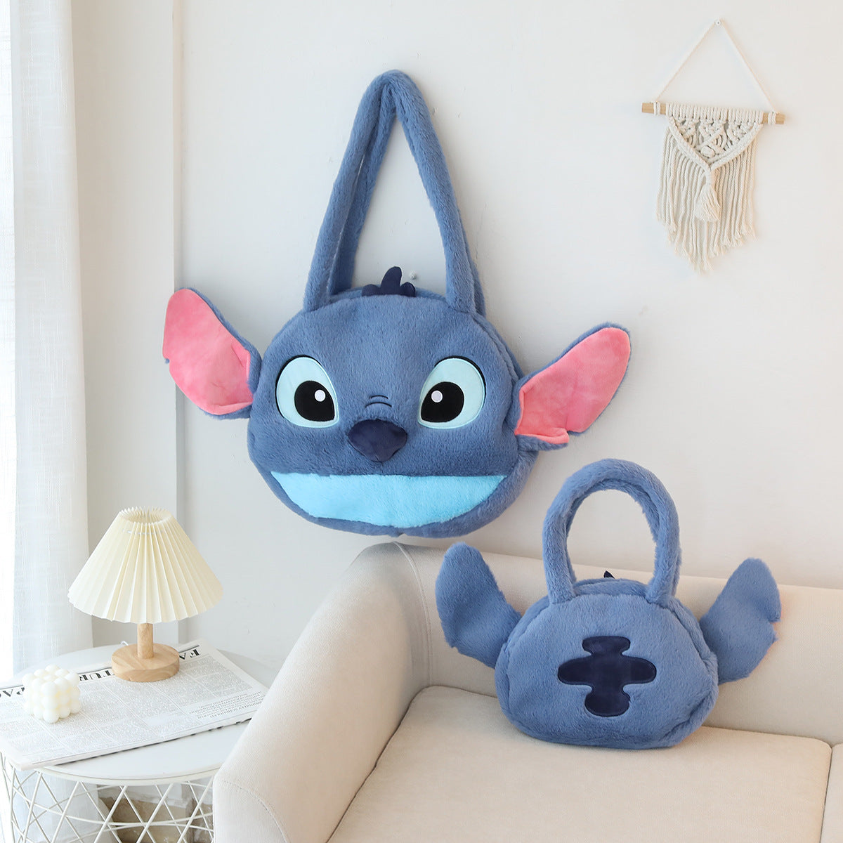 Stitch Plush Crossbody Bag - Cute Cartoon Shoulder Handbag