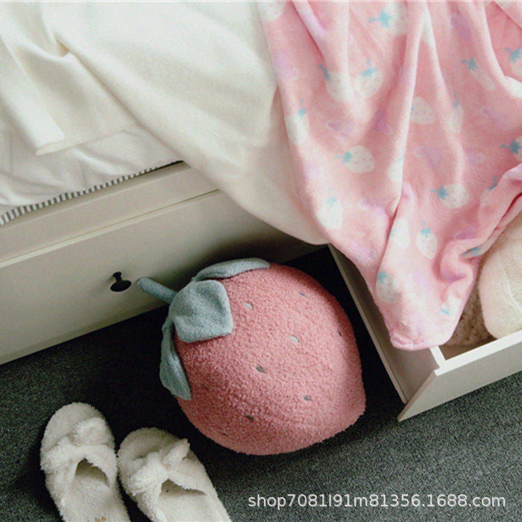 Strawberry Plush Pillow Blanket Cushion Office Nap Quilt