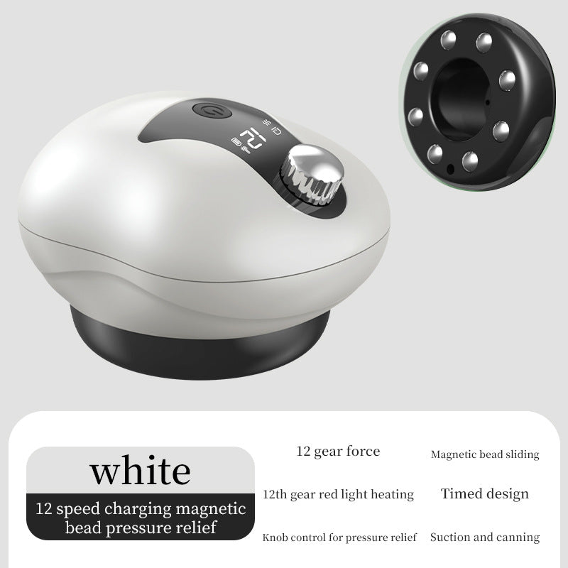 Electric Cupping Gua Sha Massager: Red Light Therapy, 12-Speed Suction, Rechargeable