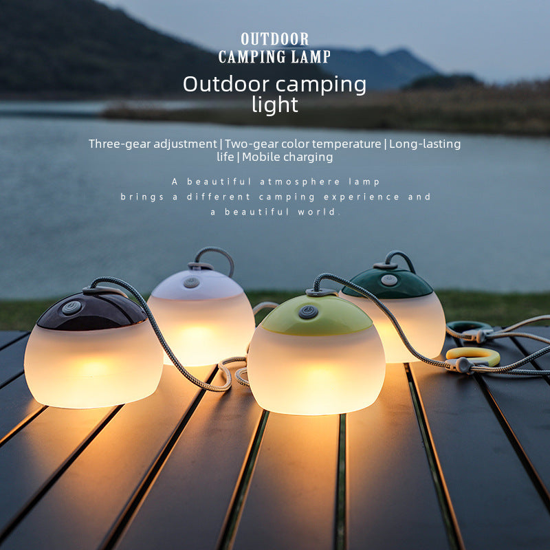 USB Rechargeable LED Camping Lantern – Portable Outdoor Tent Light with Silicone Hand Lamp