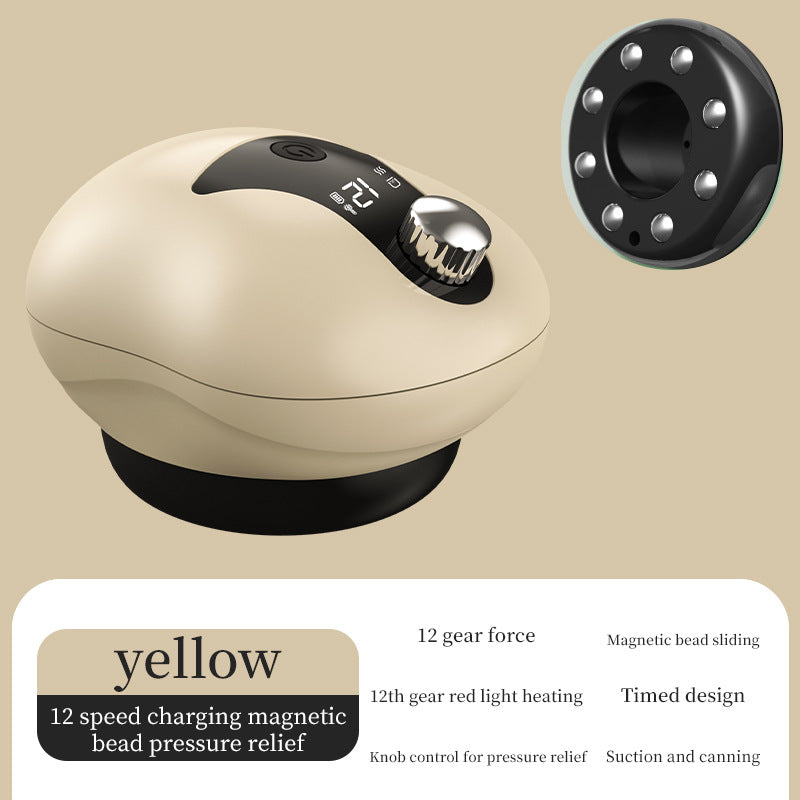 Electric Cupping Gua Sha Massager: Red Light Therapy, 12-Speed Suction, Rechargeable