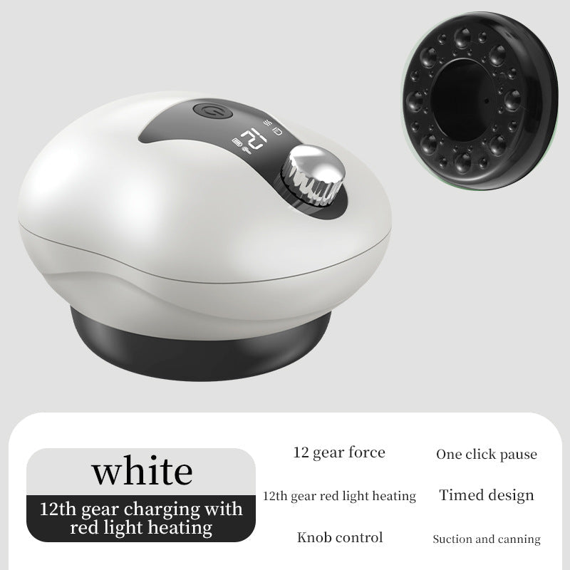 Electric Cupping Gua Sha Massager: Red Light Therapy, 12-Speed Suction, Rechargeable