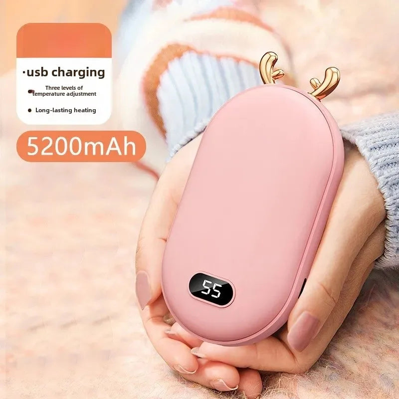 Digital Display 2-in-1 Rechargeable Hand Warmer & Power Bank – 10000mAh Portable Hand Heater