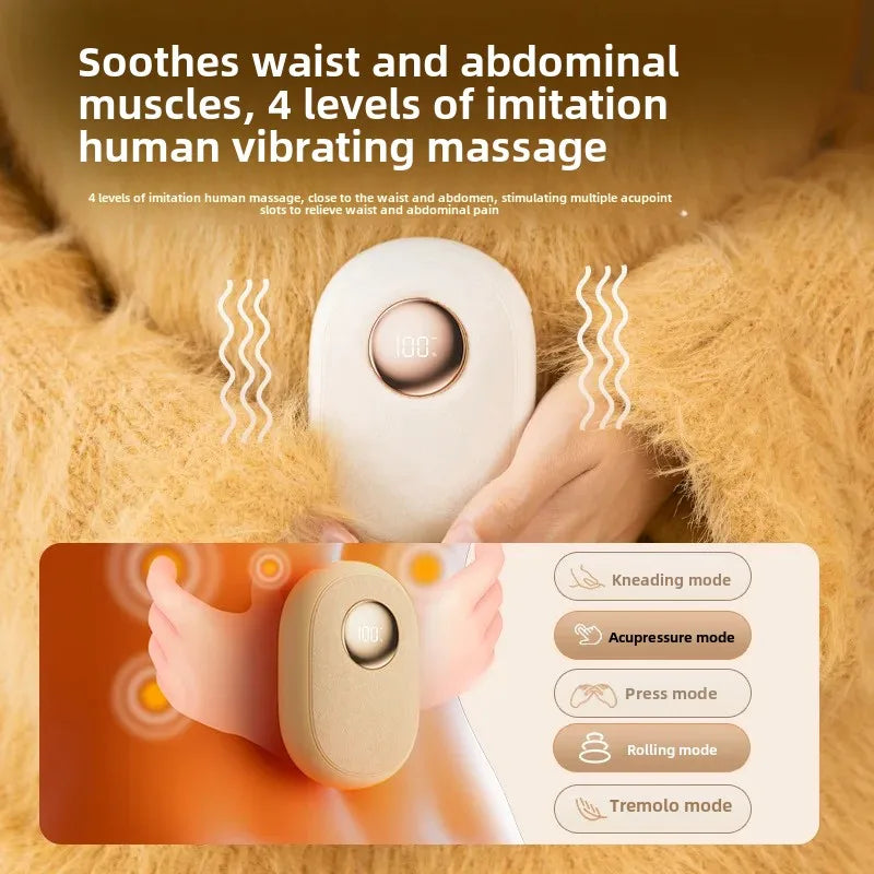 Bombom rechargeable digital hand warmer soothing waist and abdominal muscles with 4 human vibrating massage modes