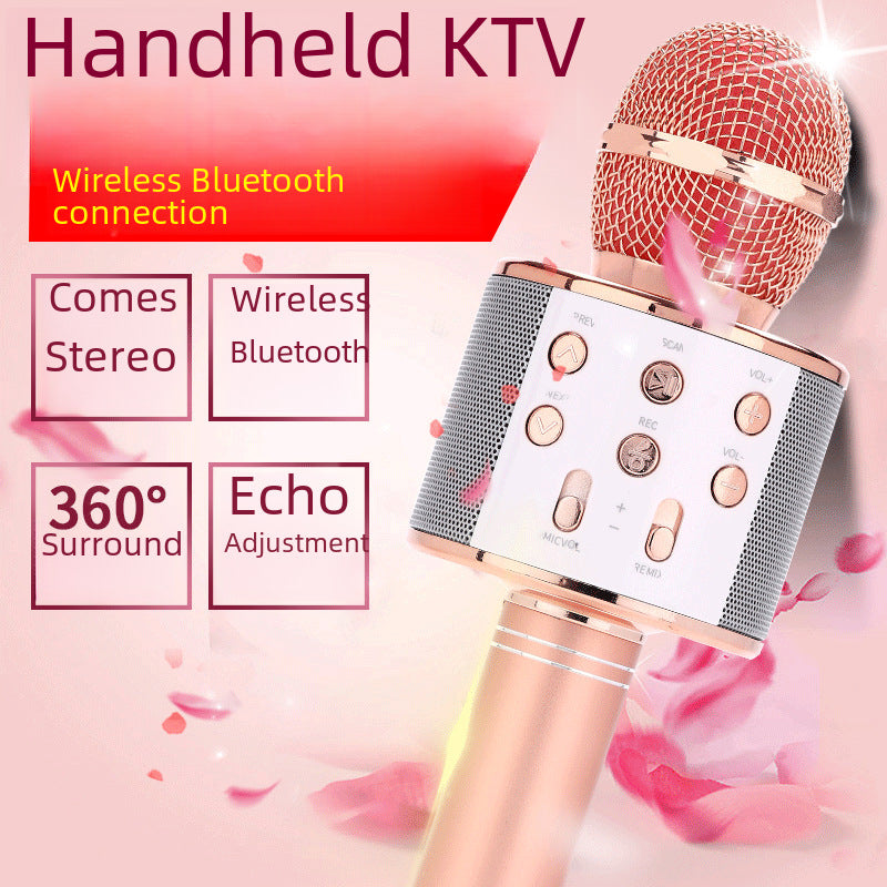 Wireless Bluetooth Karaoke Microphone Speaker for Kids Adults