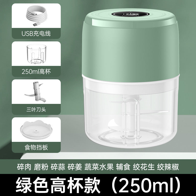 Compact Wireless Electric Garlic Chopper Mini Food Processor USB Rechargeable
