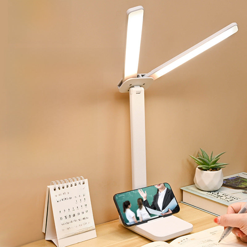 Dual Head LED Desk Lamp Foldable Touch Eye Protection Light