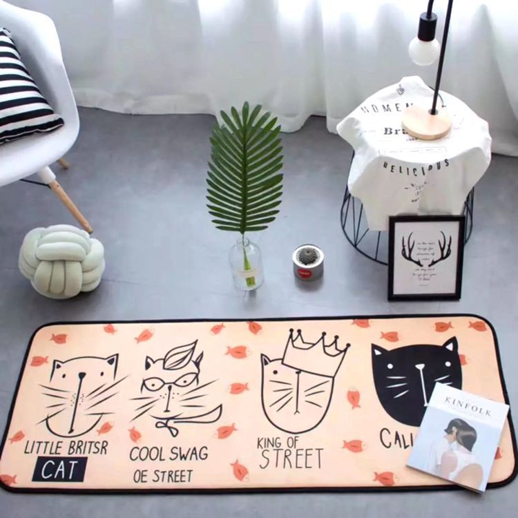 Cartoon Door Mat Absorbent Anti Slip Bathroom Kitchen Floor Mat