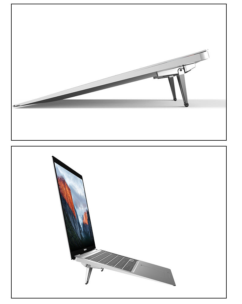 New Computer Stand, Notebook, Shield, Cooling Bracket, Foot Pad, Tabletop, Invisible Heightener, Zinc Alloy Folding