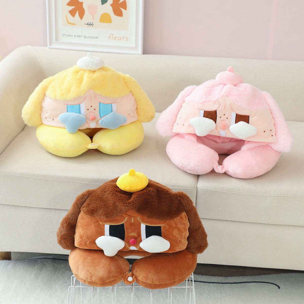 Cartoon U Shaped Neck Pillow Travel Headrest Cervical Pillow