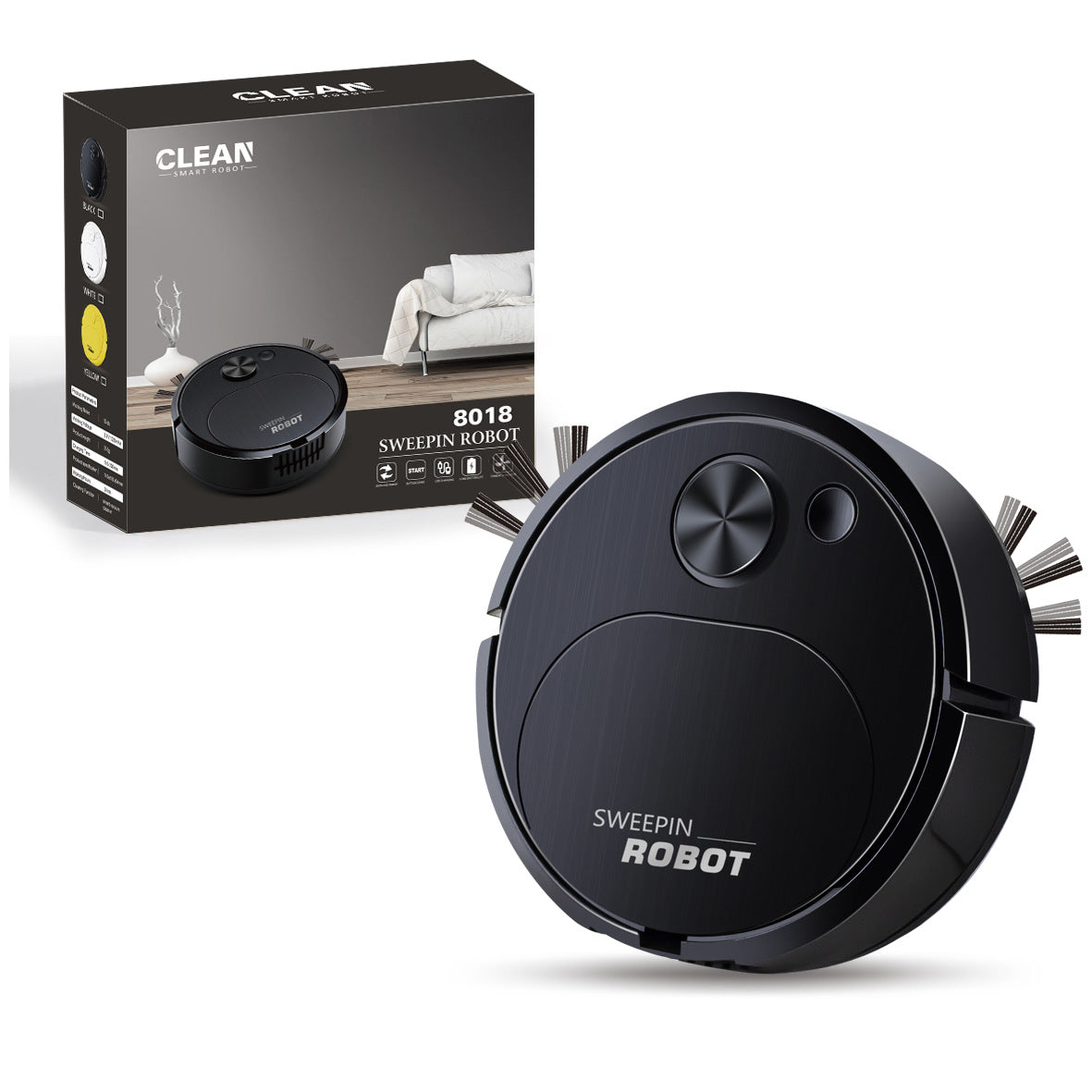 Rechargeable Robot Vacuum - 3-in-1 Mini Smart Sweeper
