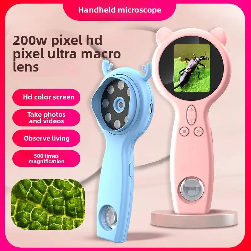 200X Kids Microscope - Macro Lens Learning Magnifier Tool