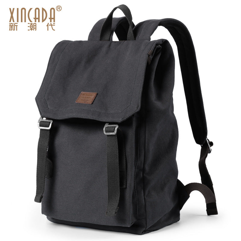 Canvas Backpack Men Korean Style College Student Travel Bag