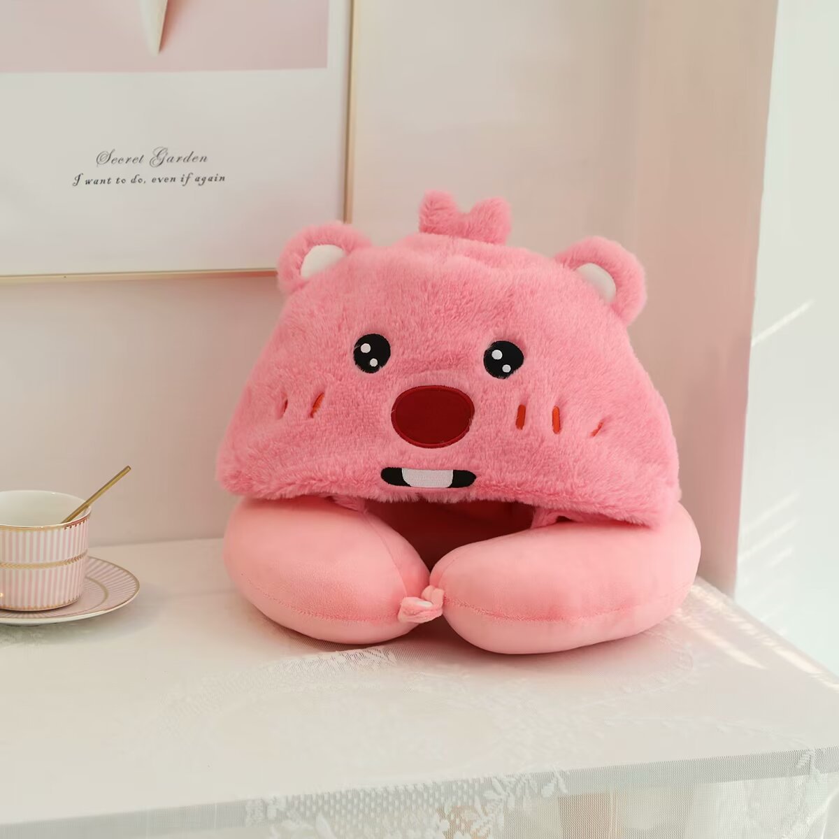 Cute Christmas Beaver Plush Toy Kids Gift U Pillow Doll