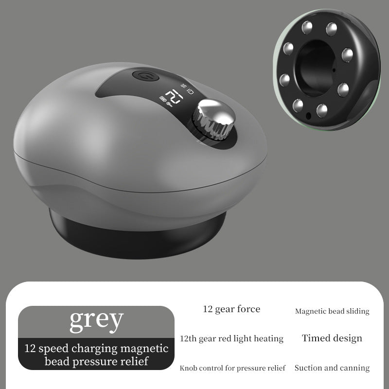 Electric Cupping Gua Sha Massager: Red Light Therapy, 12-Speed Suction, Rechargeable