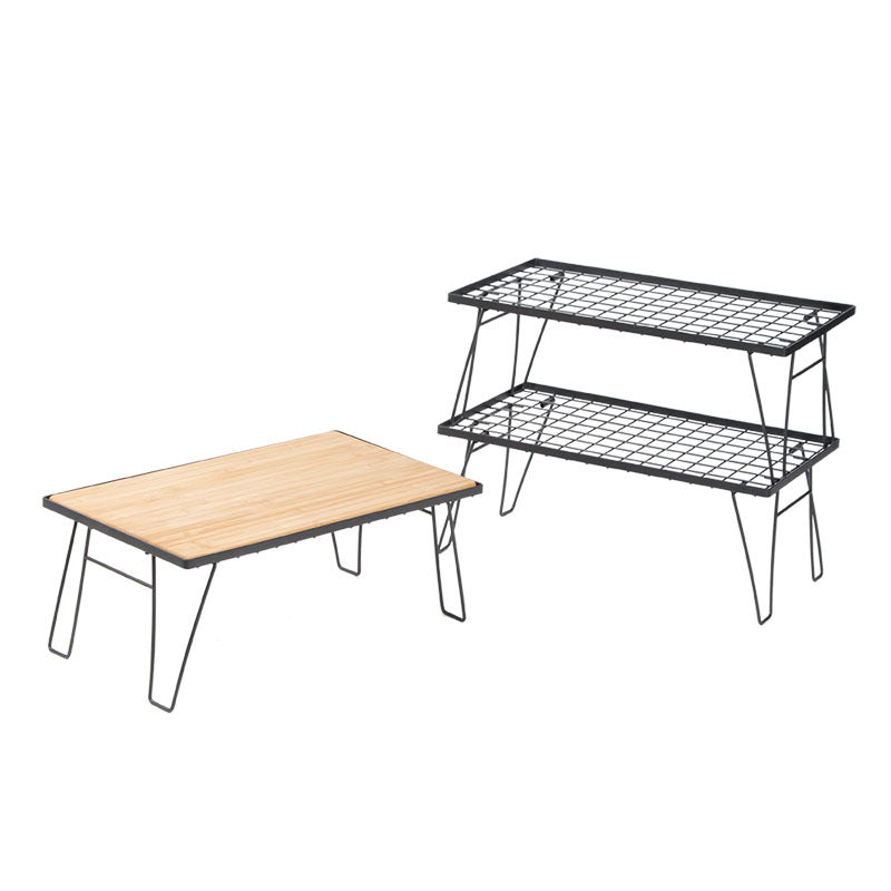 Portable Folding Camping Table Multi Layer Outdoor BBQ Table