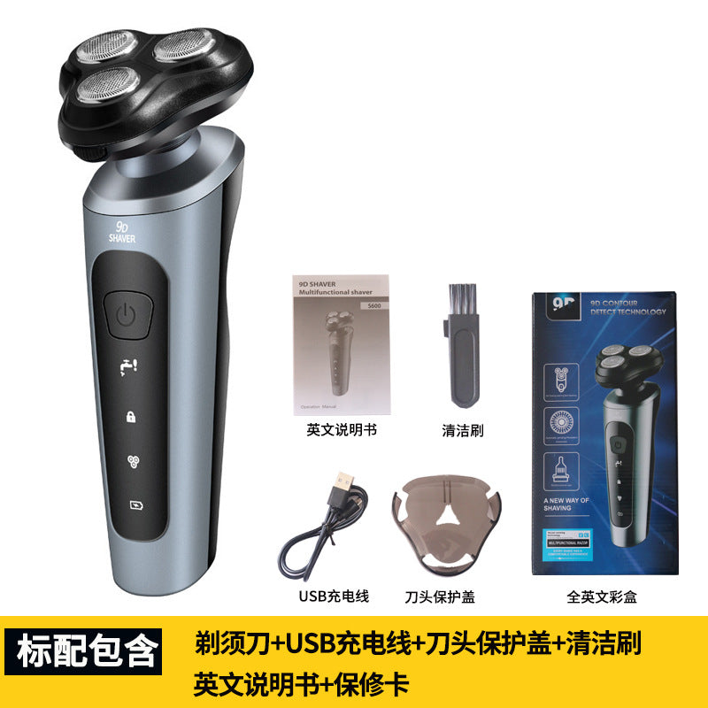 9D Electric Shaver Men Waterproof Rechargeable Beard Trimmer